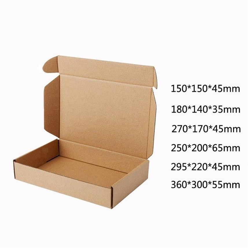 10 st mycket brunt papper Kraftlåda Post Craft Pack Boxes Packaging Storage Kraft Paper Boxar Mailing Presentlådor för bröllop 210402251V