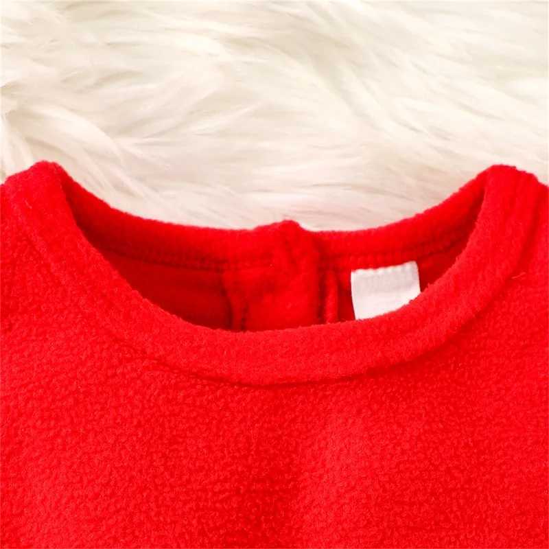 服はクリスマスの女の女の子の赤いドレスをセットし、新年のためのフード付きケープ付き幼児クリスマスコスチュームR231215