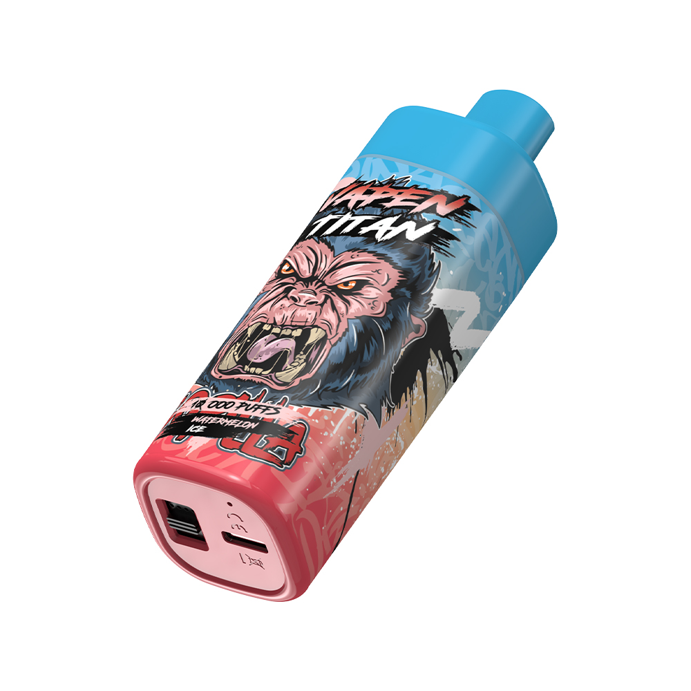 Autêntico VAPEN TITAN 10000 Puffs 10k Vape descartável Razz BAR Recarregado e cigarro 650mAh vs 12000 Puffs Controle de fluxo de ar recarregável Dual Mesh Coil Vapes