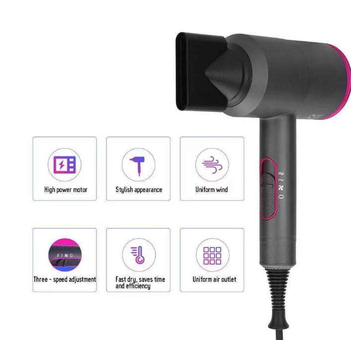 Designer Negative ion hair dryer professional does not hurt hot air and cold air hair dryer temperature care quickly dry hair, switch at will