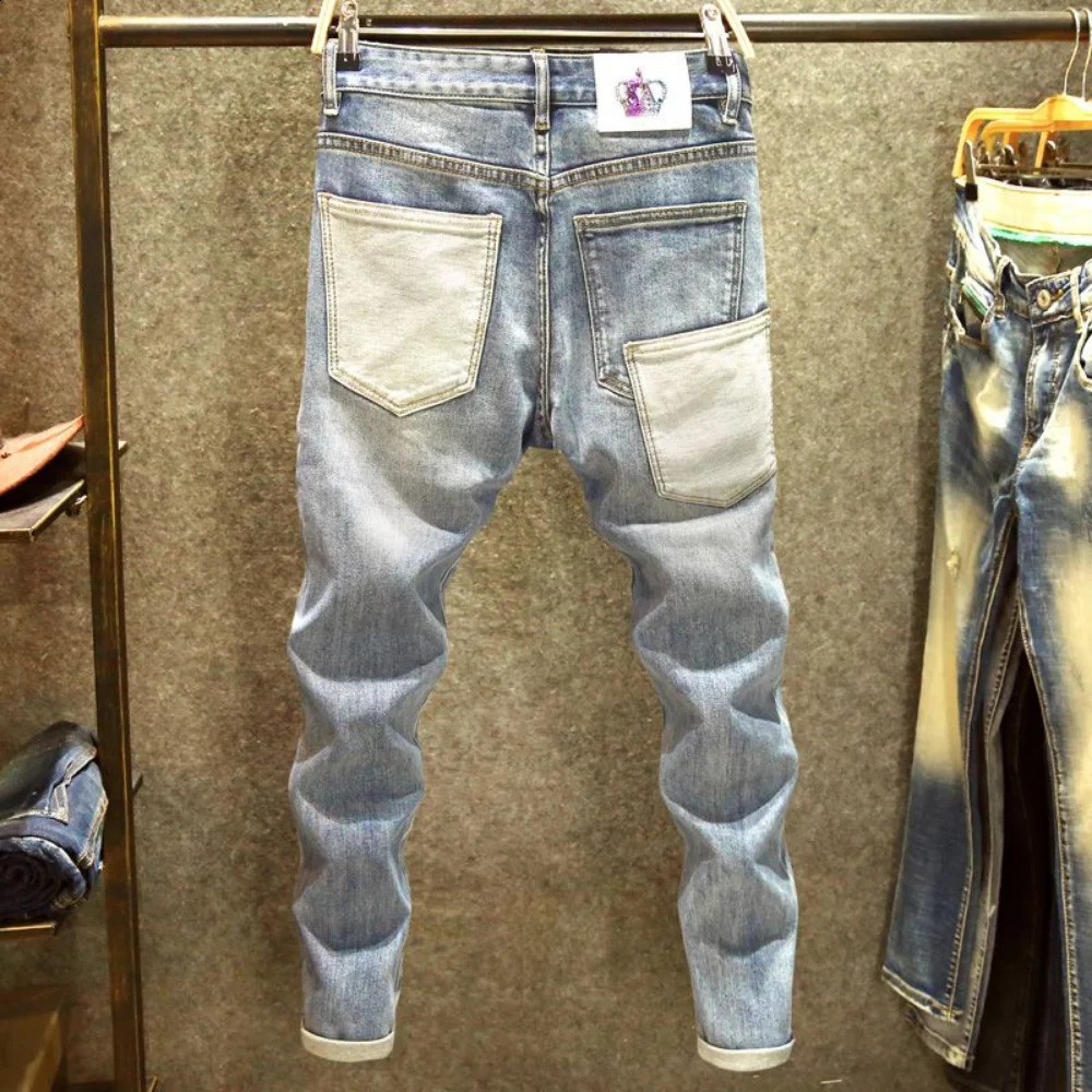 Herrenjeans 2023 Männer Denim Jeans gerade getragen Loch Europa und Amerika klassische alte Hosen Pantalones Homme Y2K Streetwear Cargo 231214