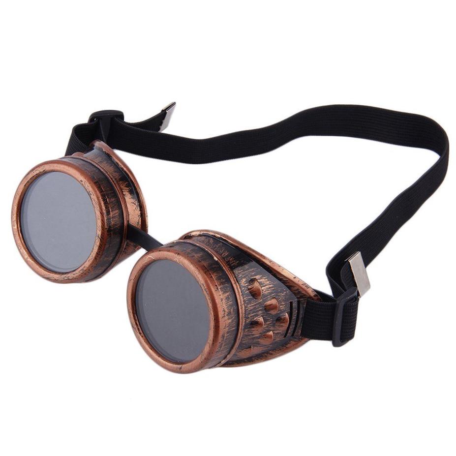 Professionella Cyber ​​Goggles Steampunk Glasses Vintage Welding Punk Gothic Victorian Outdoor Sports Solglasögon3048