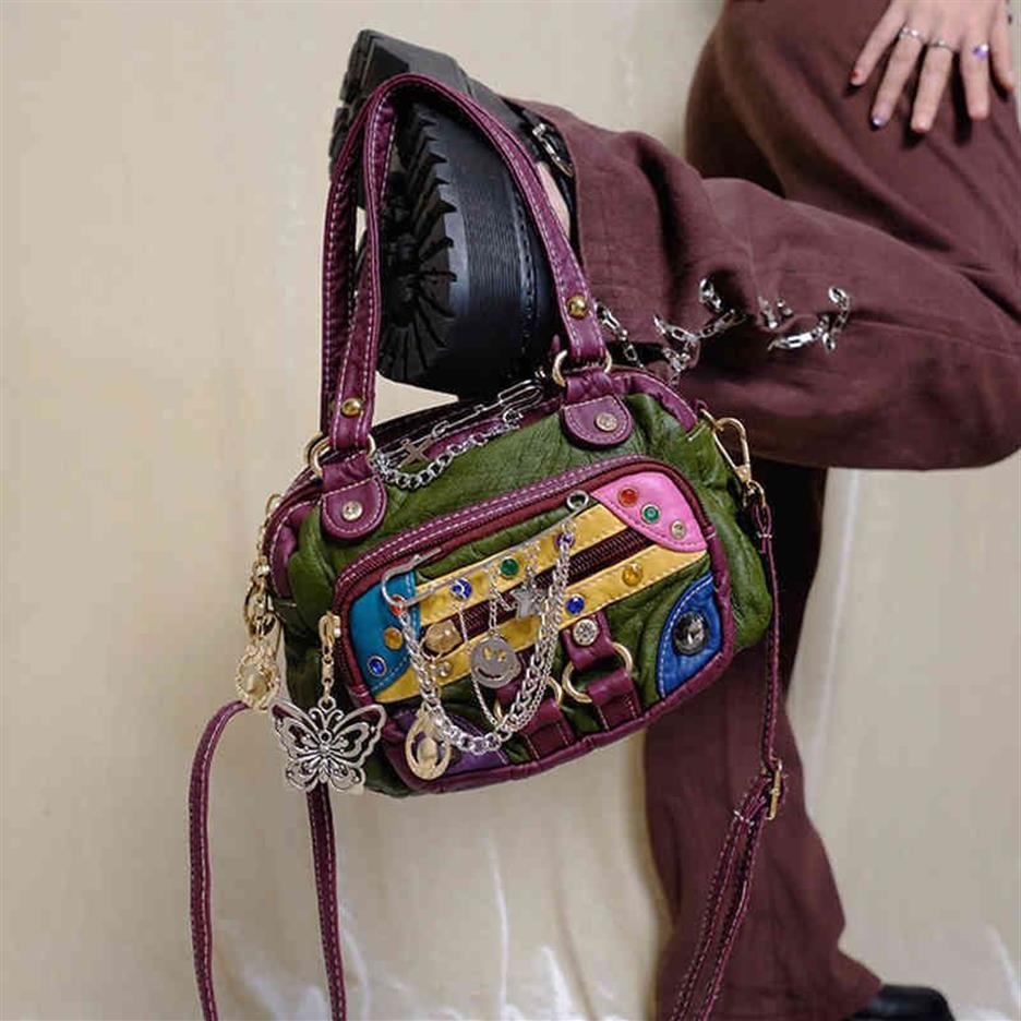 Spice Bag Y2K Minority Millennium Punk Sweet Cool Girl American Splicing Clown Messenger Handbag 220516290s