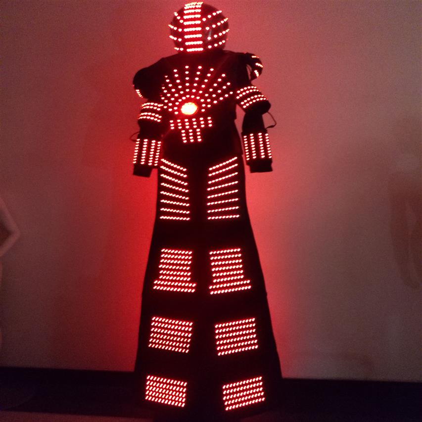 Traje de robô liderado por Doule LED David Guetta Led Robot Suit Robot iluminado Kryoman Robot Tamanho da cor personalizada271W