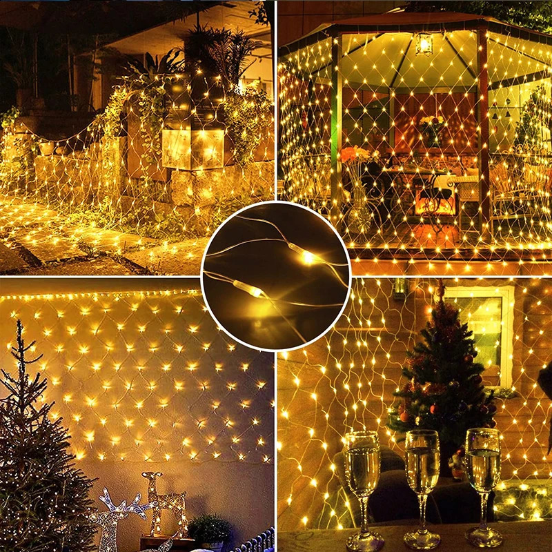 Altri accessori feste eventi / 6M / 12M / 18M Stringa LED Natale Rete Luci a rete Fata Tenda Ghirlanda Esterna Impermeabile Feste Giardino Decorazione di nozze 231214