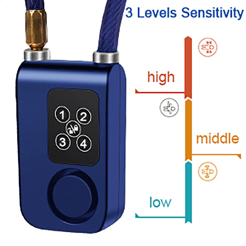 Fietssloten Rockbye Fiets Stalen Slot Alarm met Afstandsbediening Anti-diefstal Wachtwoord Fietsslot Kabel 110db Waarschuwing Secuiry Fietsaccessoires 231214