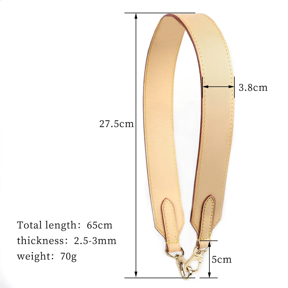 가방 부품 액세서리 65cm 핸드백을위한 진짜 가죽 가죽 가방 스트랩 야채 무두질 한 여성 어깨 가방 스트랩 핸들 크로스 바디 백 액세서리 231214