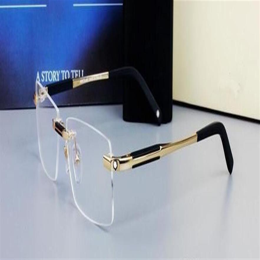 Nya design Rimless Glasses Wide Spectacle Men fyrkantiga glasögonramar 0349 Titanium Glasögon Receptbelaglig lins Optical Frame Eyewe238e