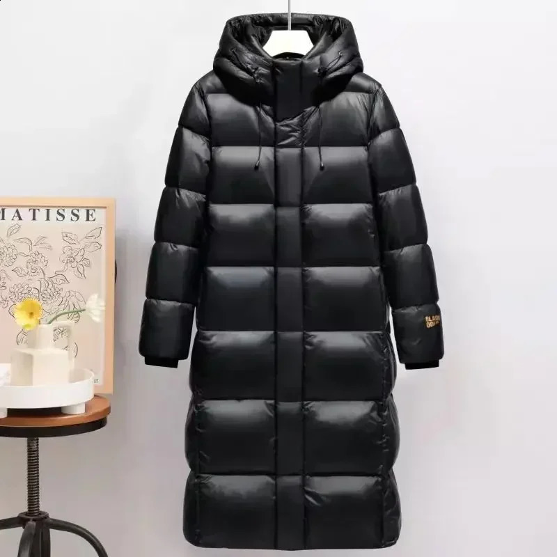 Men's Down Parkas Black Gold Seven Grid White Duck Down Jacket Thickened Women's Winter Plus Long Solid Color Men Lovers Coat Hooded Warm 231214