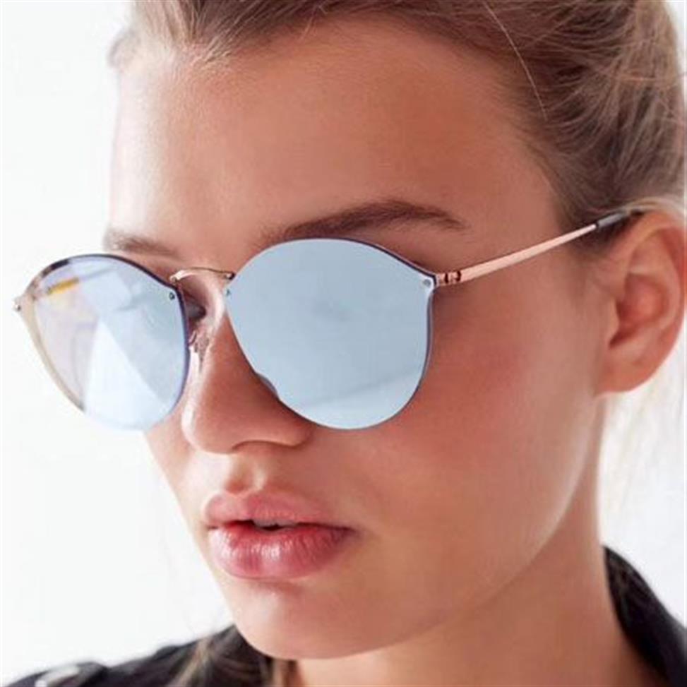 Novo 2019 moda blaze óculos de sol das mulheres dos homens marca designers óculos redondos banda 35b1 masculino feminino com caixa case245j
