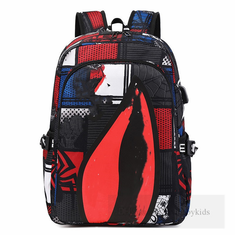 Детские рюкзаки с мультяшным принтом, дизайнерские легкие рюкзаки для отдыха большой вместимости, детская школьная сумка на двойное плечо Z6076