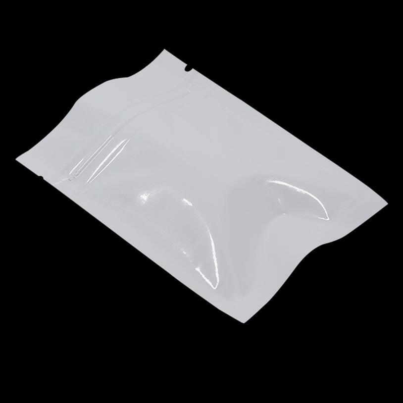 biała aluminiowa folia ziplock paczka żywnościowa torba do pieczęci zamek błyskawicy Mylar Foil Bag na cukierki Dookies Opakowanie herbaty 201021261y