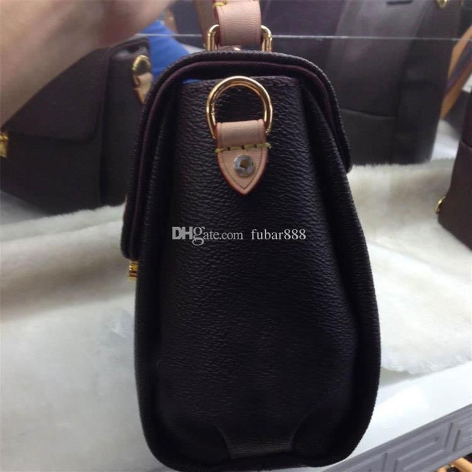 Bola de couro genuíno de alta qualidade Bolsa de ombro de Pochette de Pochette Sacos de Crossbody 41581296D