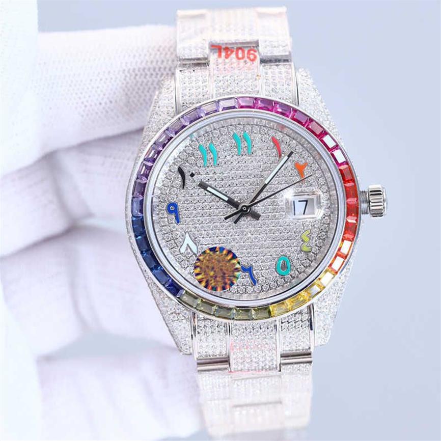 Zegarek zegarek na rękę Diamentowy zegarek mechaniczny 41 mm stalowy pasek stalowy Sapphire Wodoodporne Digning
