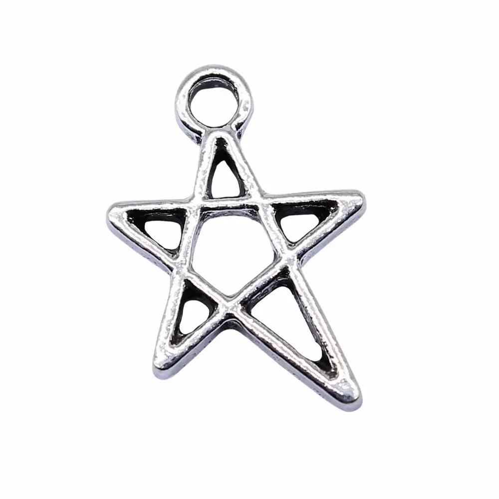 Annat gratis fartyg 400 st antika Silver Star Charms Pendant 17x14mm B15635