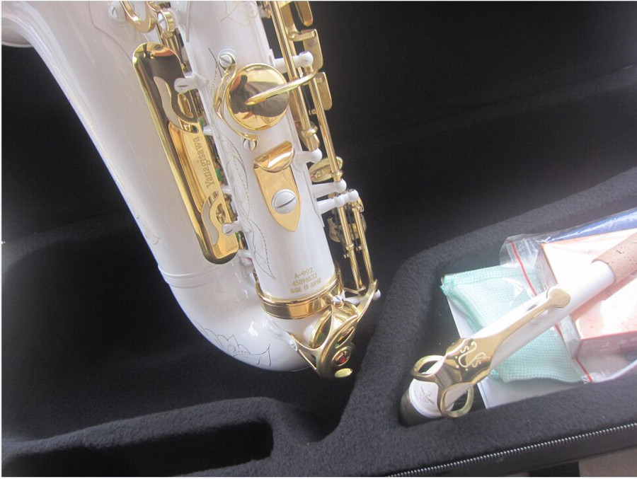 Saxophone Alto blanc de marque japonaise, instrument de musique e-flat A-992 avec étui, niveau professionnel