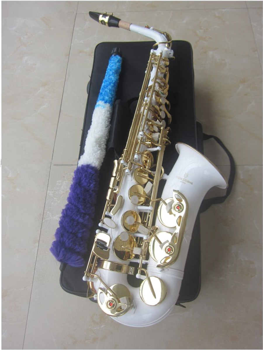 Saxophone Alto blanc de marque japonaise, instrument de musique e-flat A-992 avec étui, niveau professionnel