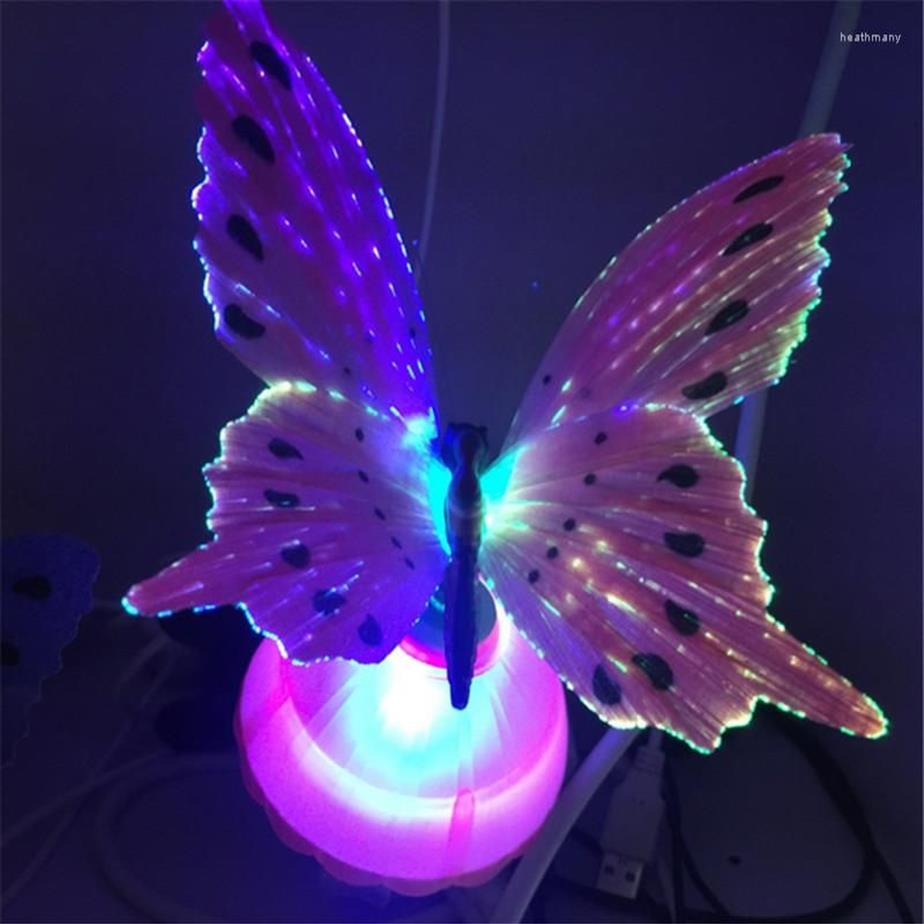 أضواء ليلية مضيئة رومانسية LED LED Butterfly على شكل مكتب مصباح منزلي عطلة غرفة نوم هدية لنا الاتحاد الأوروبي المكونات الإضافية 256o