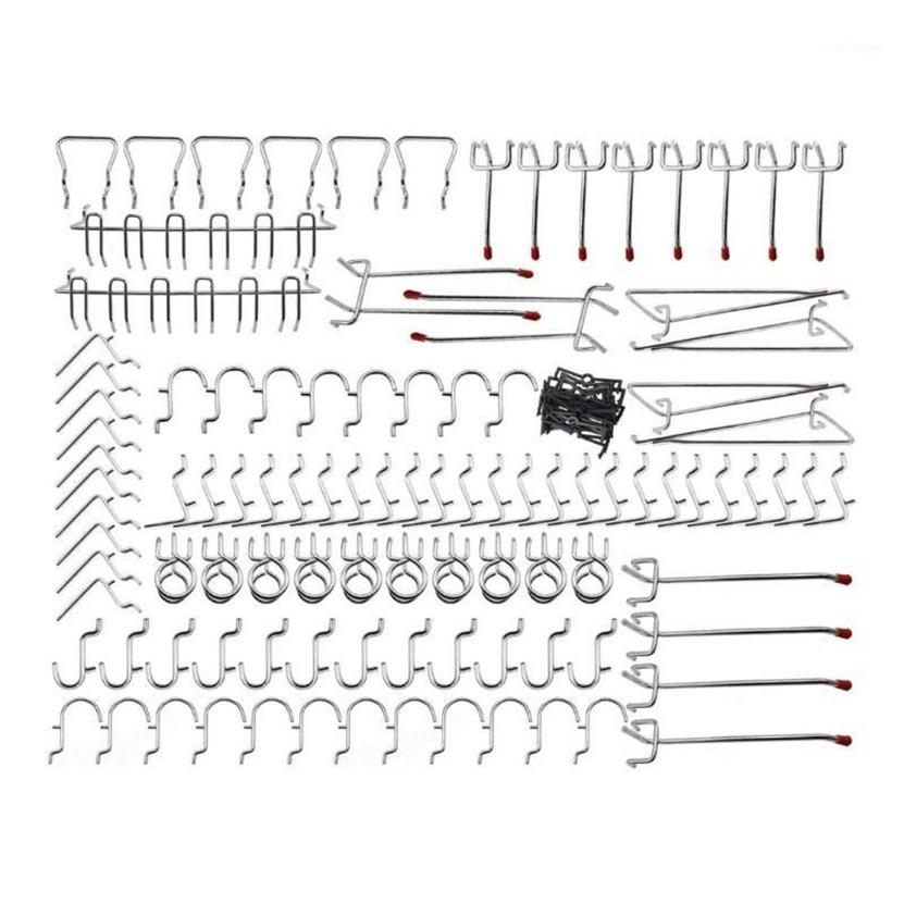 Sortimento de ganchos trilhos Pegboard - 102 unidades Peg Hook Organization1231g