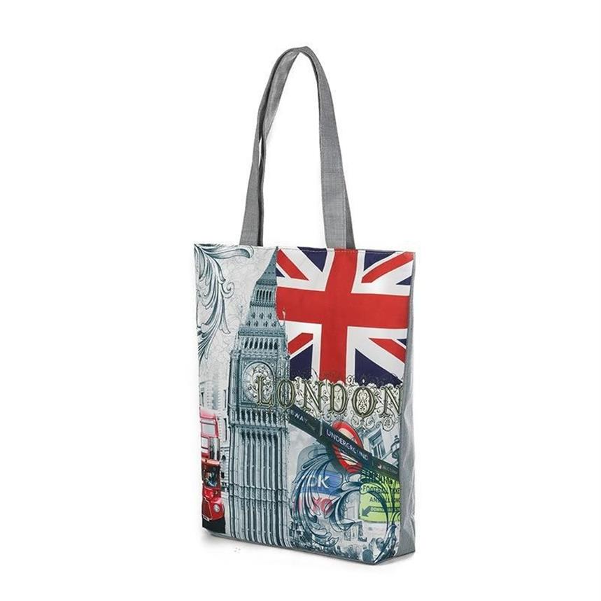 Abendtaschen London Britische Flagge Frauen große Baumwoll-Canvas-Einkaufstaschen Handtaschen Top-Griff Schulter Shopping2694