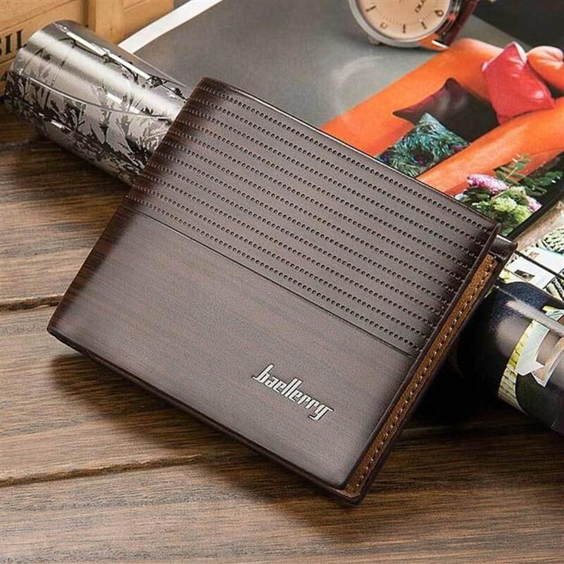 New Men's Wallets Quality Pu Leather 3 Deep Colors 3 Folds Vintage Design ID Credit Card Holder Purse Wallet Carteira Masculi348w