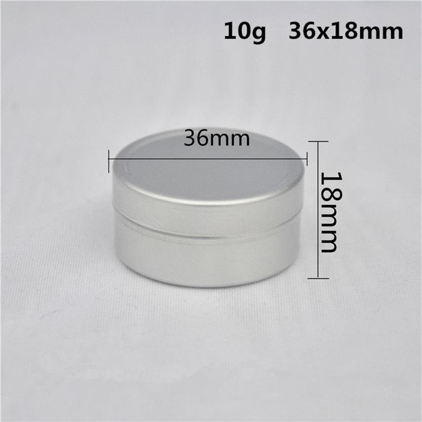 400 X 10 g Latas de crema de aluminio natural 10 ml Muestra vacía Envase de crema cosmética Estaño de aluminio Frasco de botella de perfume sólido Whole276I