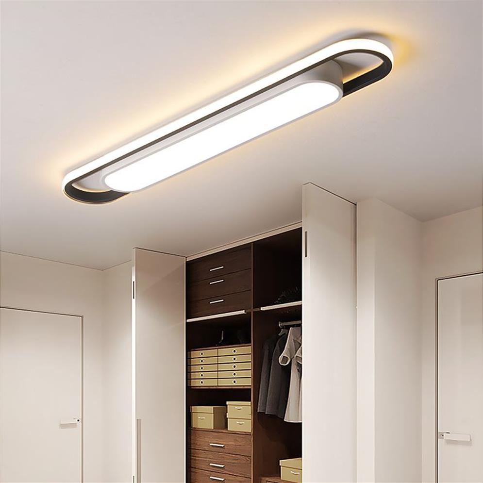 Plafond moderne à LEDs lustre pour chambre vestiaire allée couloir balcon acrylique bande lustre luminaires 110-220V2870