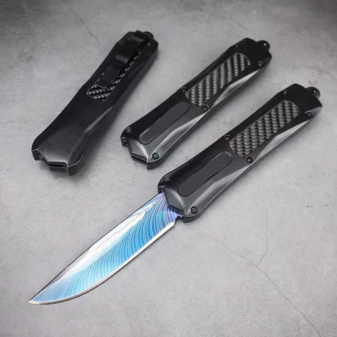 Micro Tech 3300 OTF Auto Knife Blue Titanium 3,66 