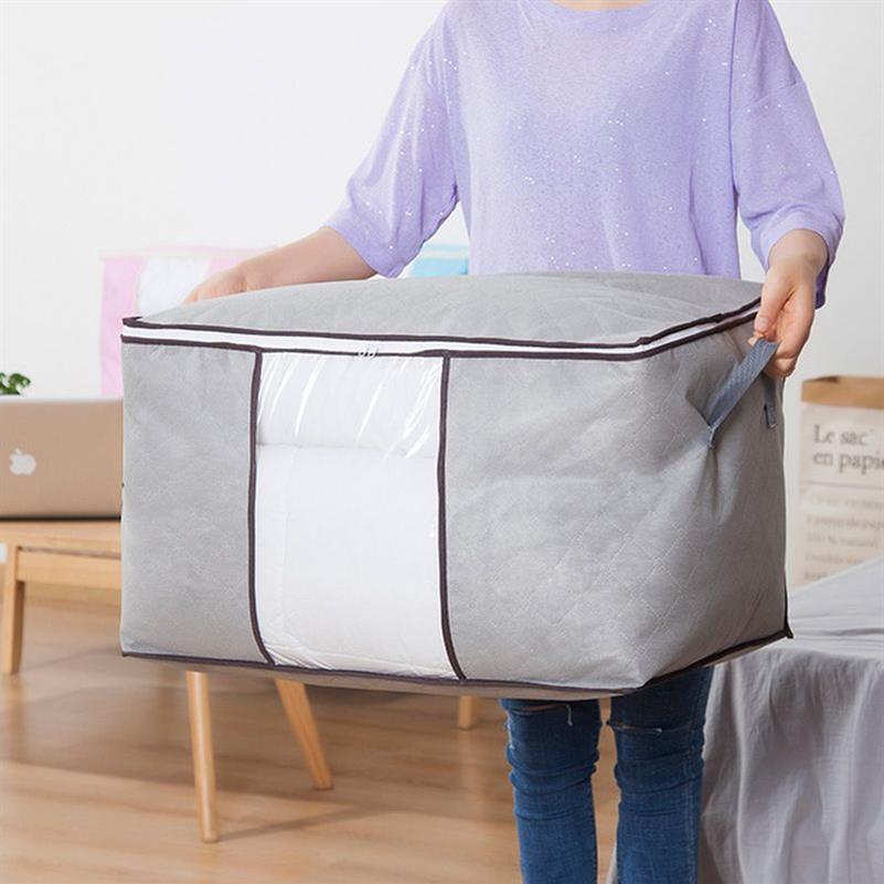Novo portátil saco de armazenamento de roupas armário organizador à prova dwaterproof água cobertor colcha não tecido organizador caixa travesseiro casa sacos dobráveis bed2348