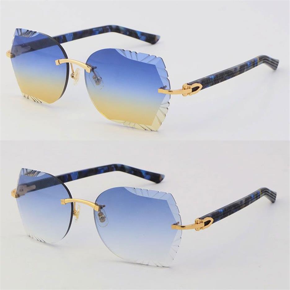 Fashion Diamond cut Lens 3524012 Marbling Plank Zonnebril Hoge Kwaliteit Zonnebril Voor Mannen Goggle Metalen Zonnebril Unisex C Decor178y