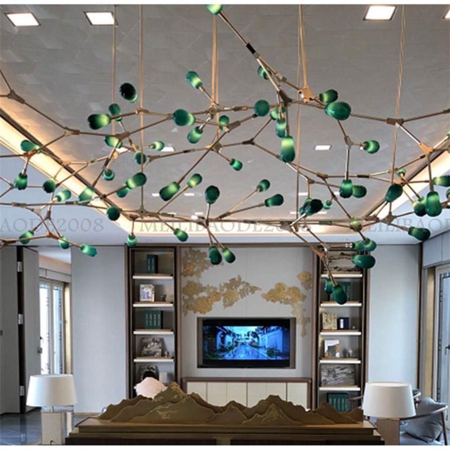 Customized Post-modern Firefly Glass Pendant Lamps Rreative Duplex Building Living Room Lobby Pendant Lamp el Restaurant Negoti3049