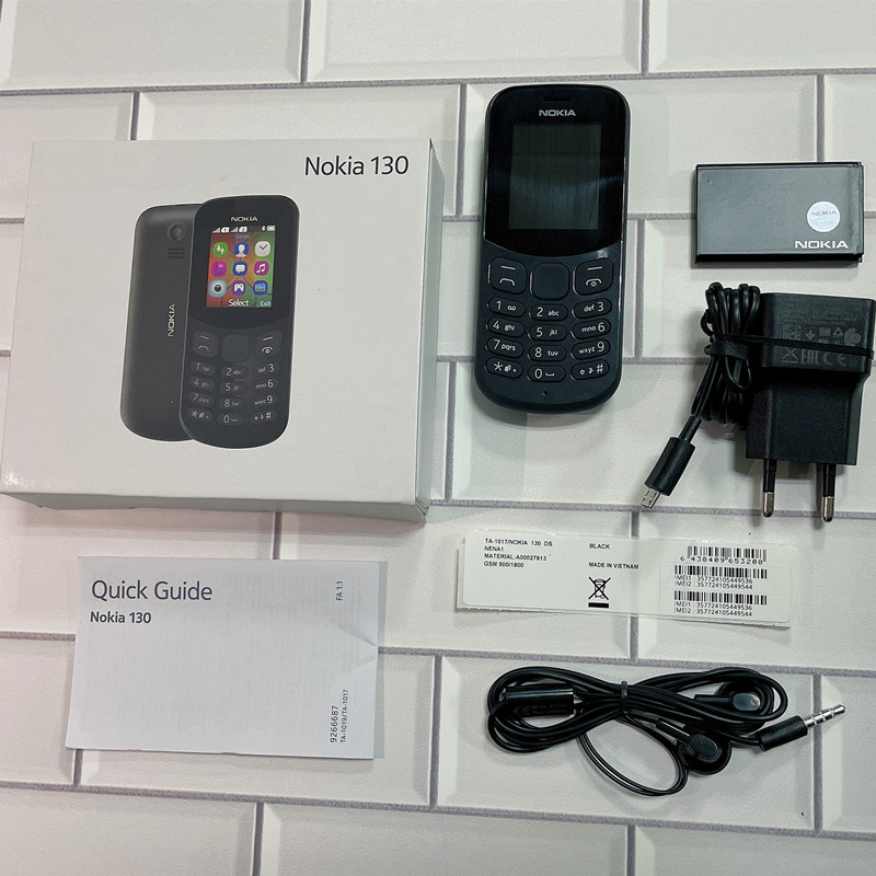 Original renoverade mobiltelefoner Nokia 130 GSM 2G för Chrid Old Man Nostalgia Gift Mobiltelefon