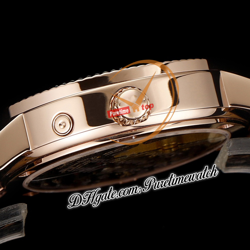 V9F Calatrava 5057R PP30-255 Orologio automatico da uomo 50° anniversario Oro rosa Quadrante bianco Fase lunare Riserva di carica Cinturino in pelle nera Super Edition Puretime C3