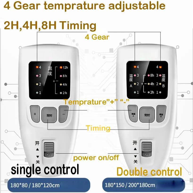 Coperta elettrica Riscaldatore caldo di alta qualità Coperta riscaldante elettrica in velluto 4 marce Tempi di temperatura Controller Room Coperta elettrica Tappetino 231216