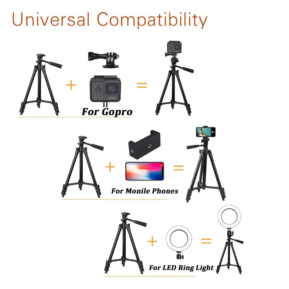 Accessoires Trépied flexible Tripod Extensible Travel Lightweight Stand Contrôle pour le téléphone portable Mobile Mount Camera GoPro Live YouTube