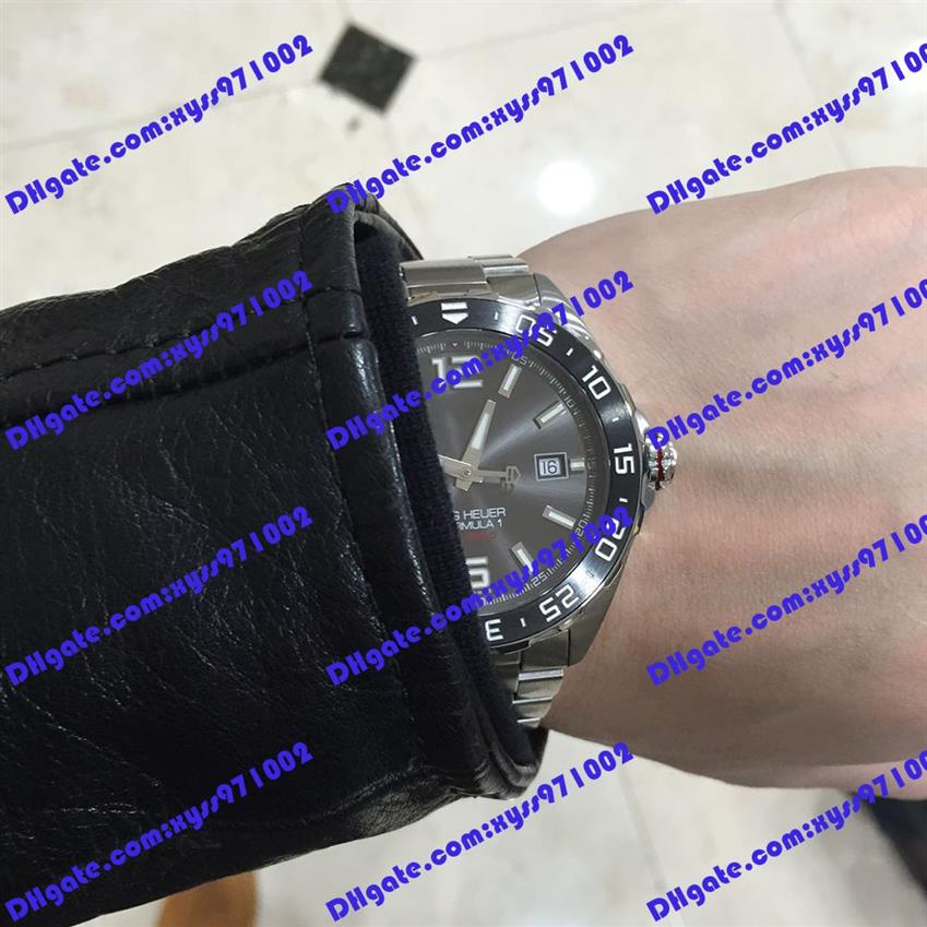 Wysokiej jakości męski zegarek automatyczny WAZ2011 BA0842 43 mm szary tarcz czerwony wskaźnik Pasku ze stali nierdzewnej Sapphire Glass Fashio307U
