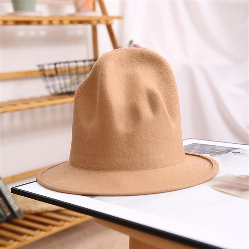 ファレルの帽子は、女性の男性帽子のためのフェドーラの帽子を感じました黒トップハット男性100オーストラリアウールキャップ2010286118421230C