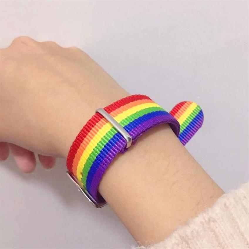 Watch Bands Pride Rainbow Watchband 18mm Nylon Strap Men Women Accessory Bracelet 20mm Watchstrap 22mm Belt 24mm Drop247n