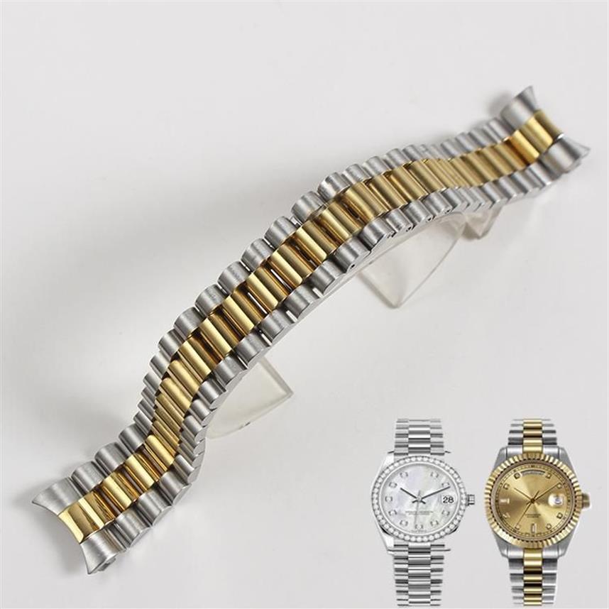 Uhrenarmbänder 13 17 20 21 mm Zubehörband für Date-Just-Serie Handgelenkband Solides Edelstahl-Bogenmundarmband268D