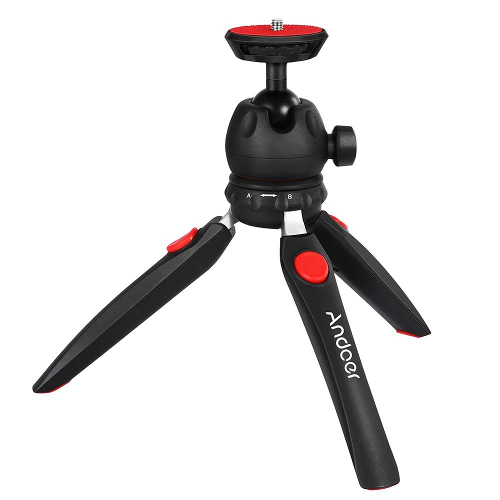 Tutucular andoer mini masa üstü tripod kamera tripodları DSLR/Aynasız Kameralar Video Işığı için 1/4 