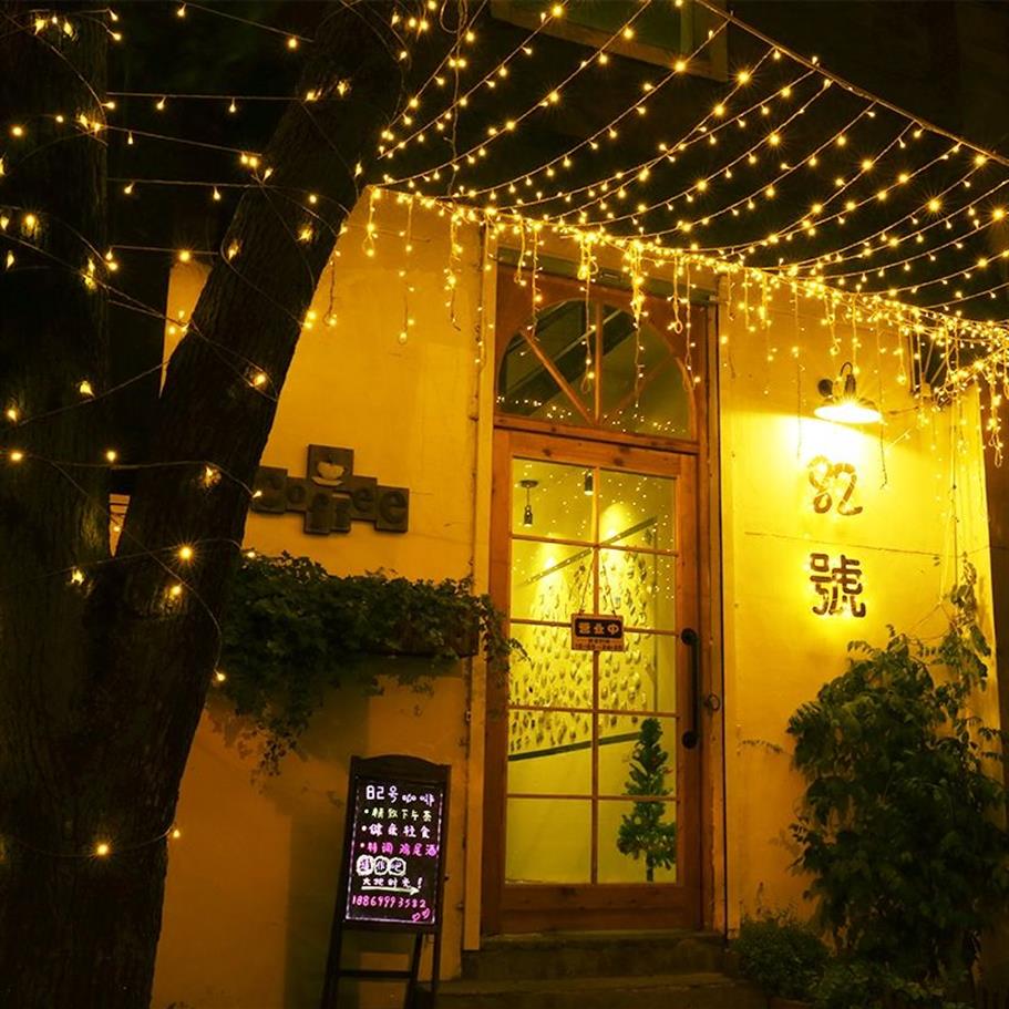 6m x 5m 960led açık ev sıcak beyaz Noel dekoratif Noel telleri peri perde çelenkleri düğün için parti ışıkları256v