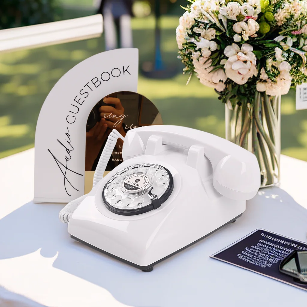 Libro de visitas con audio para teléfono de boda, libro de visitas, grabación telefónica, mensaje de voz personalizado para su fiesta de boda