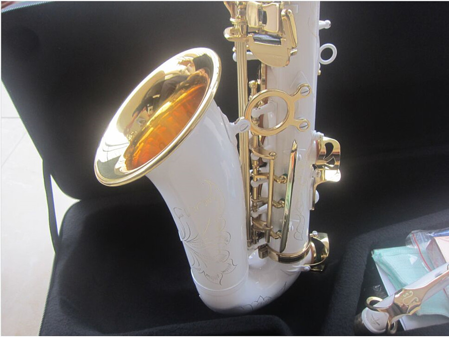 Saxophone Alto blanc de marque japonaise, instrument de musique e-flat A-992 avec étui, niveau professionnel