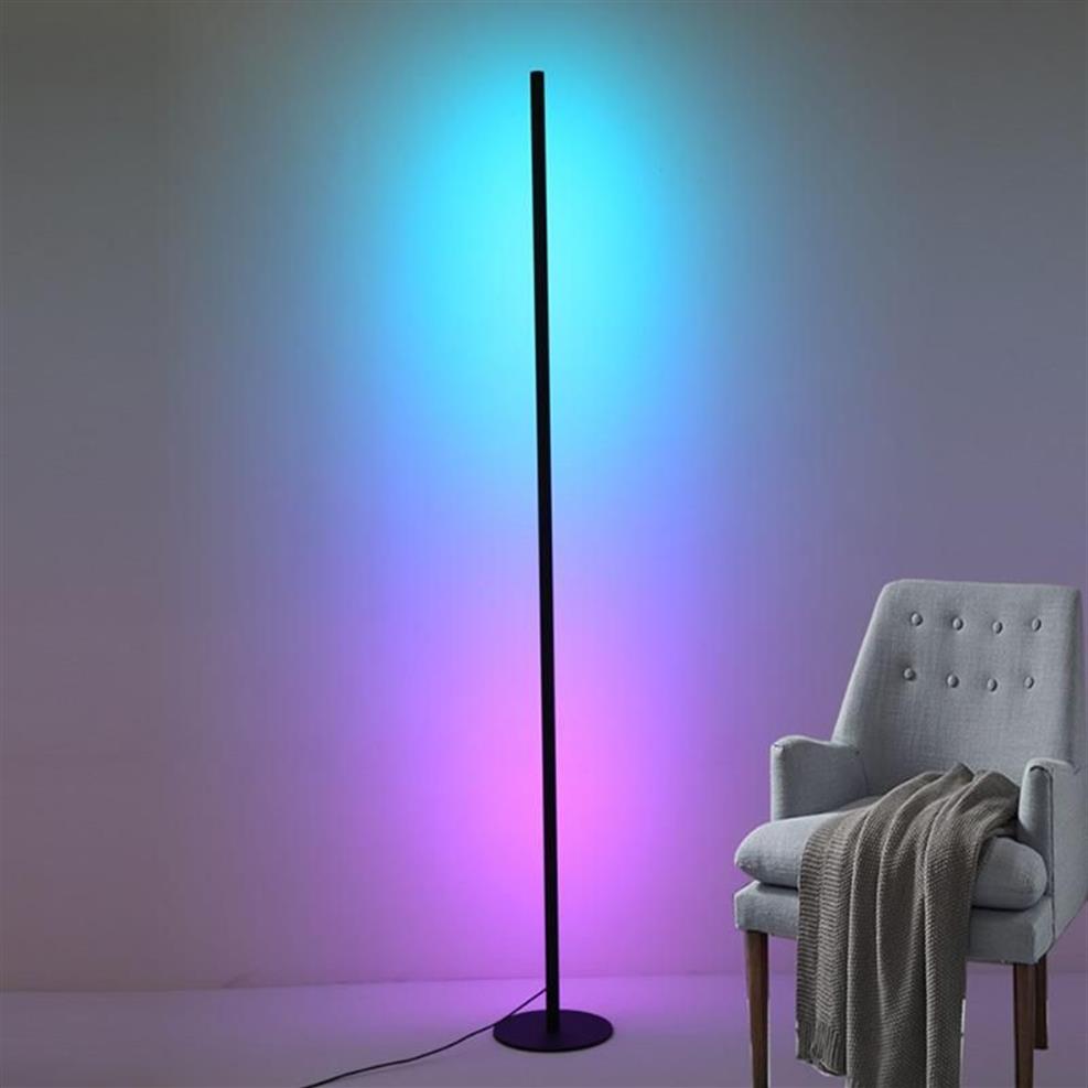 Lâmpadas de chão 80cm Modern LED Canto Lâmpada RGB Luz Colorida Controle Remoto Multi-Modos Bar Sala de estar Fundo de cabeceira Atmospher360P
