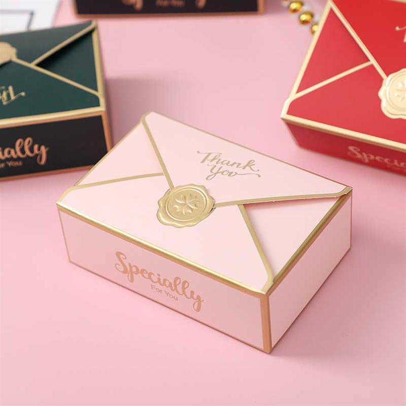 Simple Creative Gift Box Packaging Envelope Shape Wedding Gift Candy Box Favors Birthday Party Christmas Jelwery Decoration 210724253B