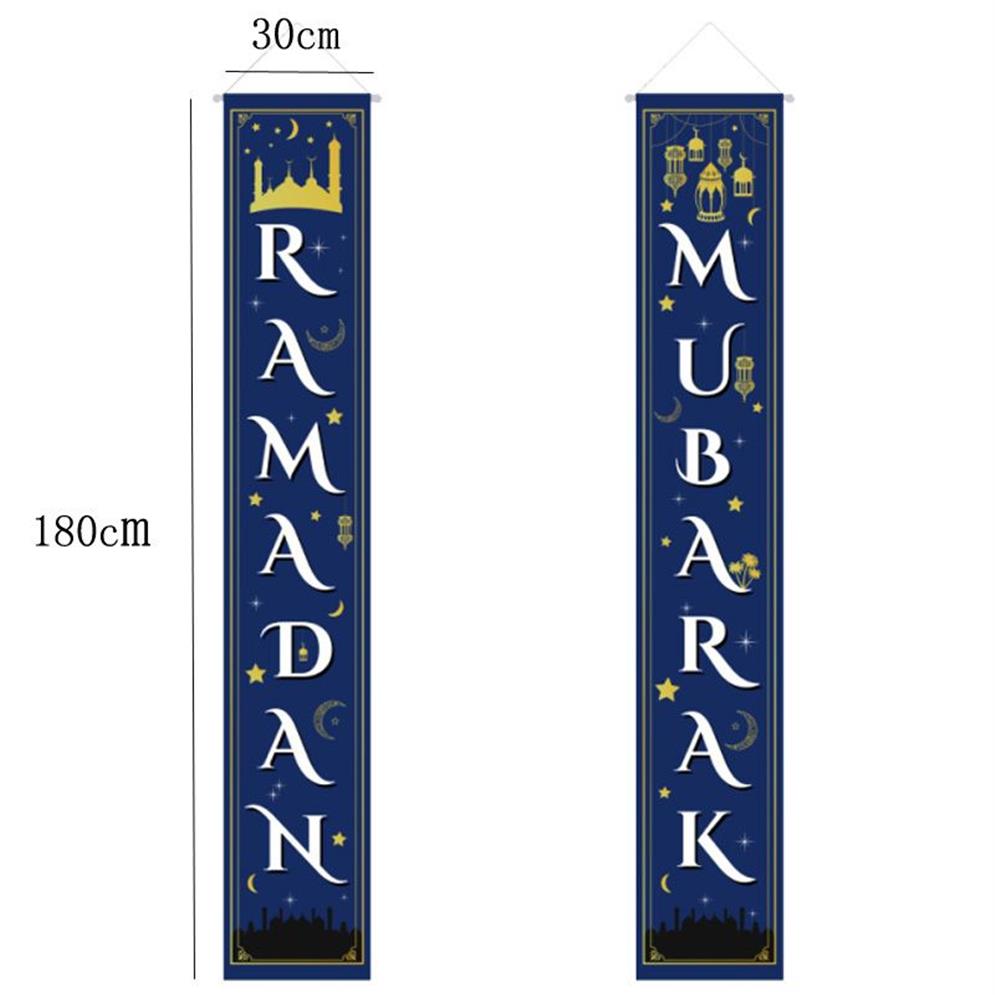 Eid Mubarak Tür Veranda Banner Hängen Girlande Flagge Muslim Islamischen EID Ramadan Kareem Festliche Home Decor237t