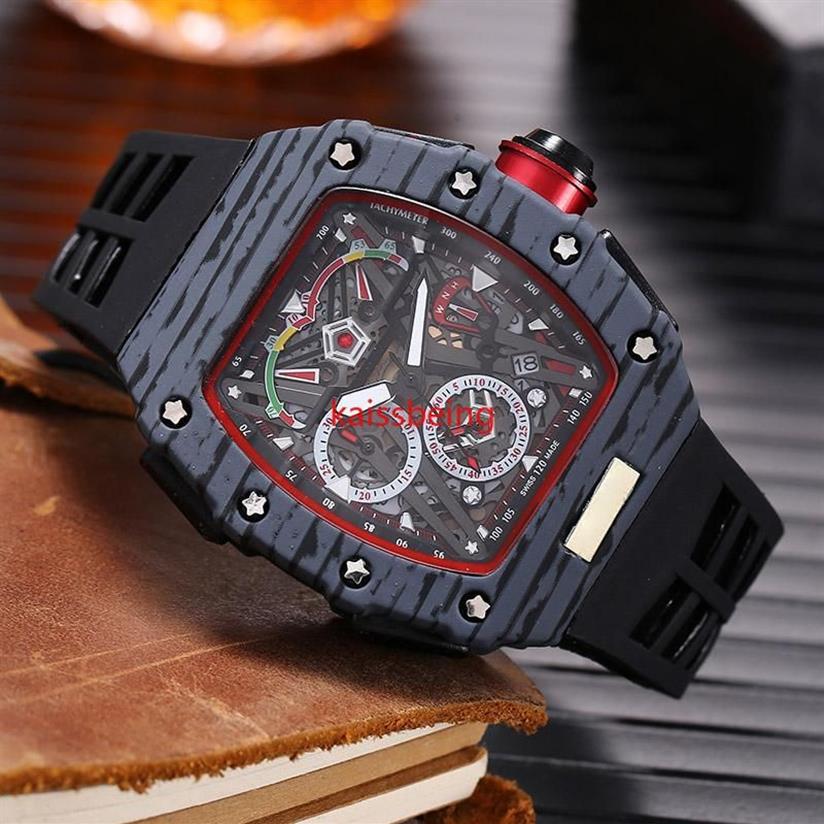 2022 Top Sell Reloj para hombre Banda de reloj de goma Moda Todo Dial Trabajo Caja de acero inoxidable Movimiento de cuarzo Relojes Analógico de alta calidad 252R