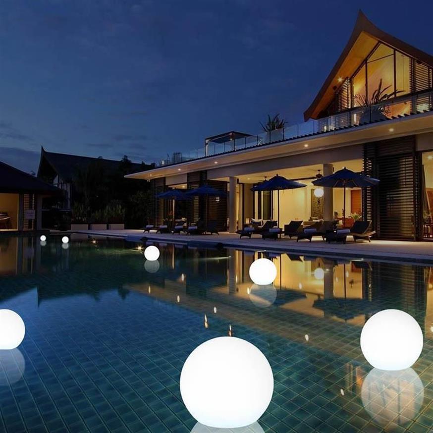 Fjärrkontroll utomhus LED Garden Lights Lighting Ball Glow Lawn Lamp Readgeble Swimming Pool Wedding Party Holiday Decor Lamps2379