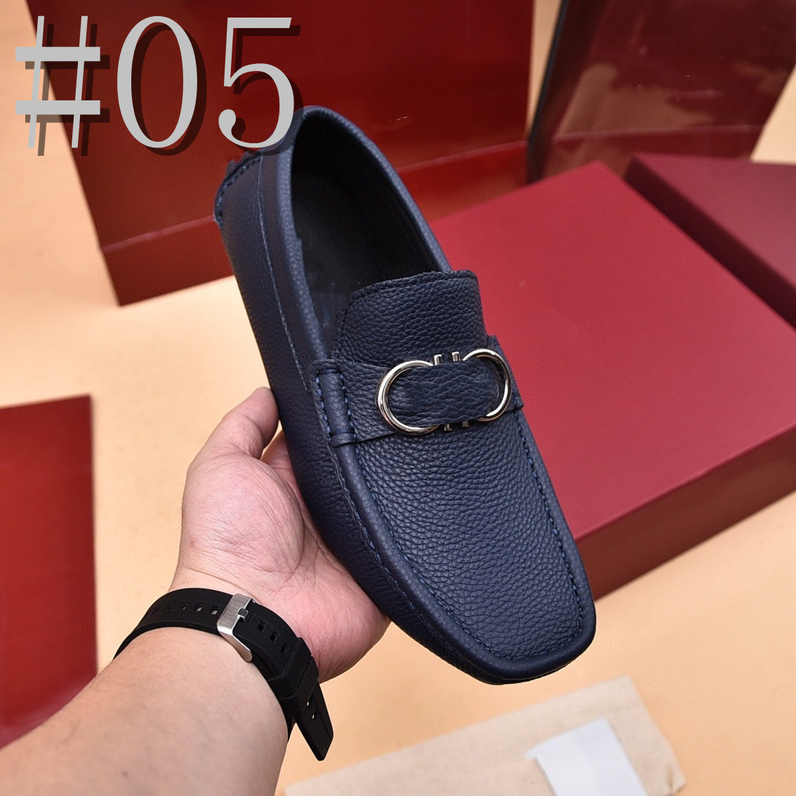 39MODEL 2024 Mocassins Hommes Nouveau Design Mocassins En Daim En Cuir Véritable Mocassins À Enfiler Hommes Confortables Mocassins Rouges Conduite Mocassins De Luxe Pour Hommes Taille 38-46