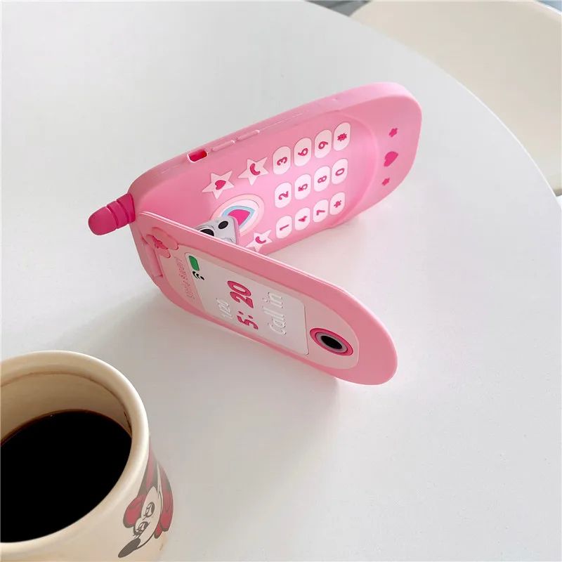 INSガールミラーフィルムIPHON 15 15 13 12 14 Pro Max I11 15Pro 13Pro 13Pro Pink Soft Siliconeかわいい3D電話カバーケースギフト